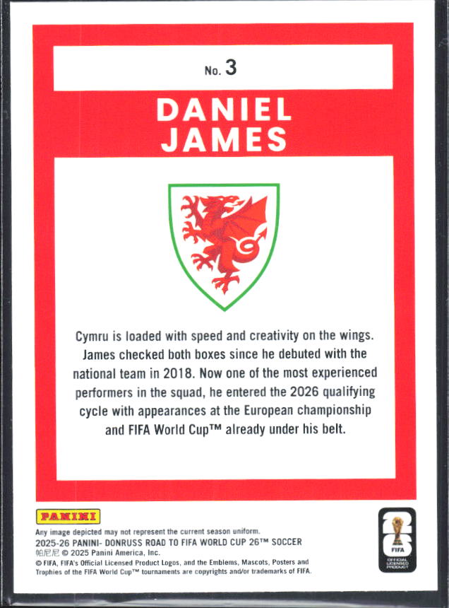 2025-26 Donruss Road to FIFA World Cup #3 Daniel James Base