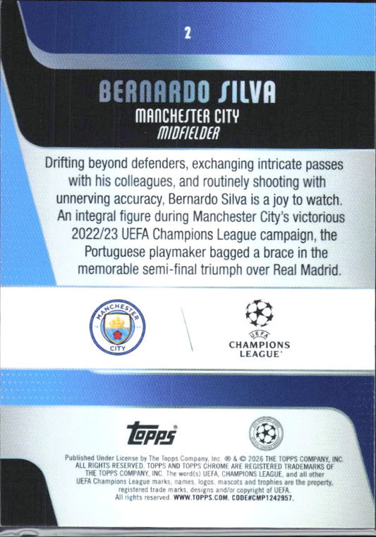 2025-26 Topps Chrome UEFA Club Competitions #2 Bernardo Silva Base