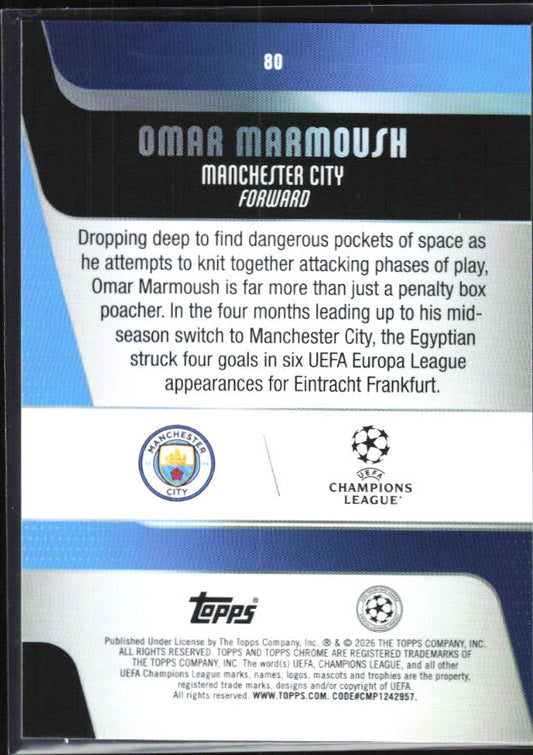 2025-26 Topps Chrome UEFA Club Competitions #80 Omar Marmoush Base