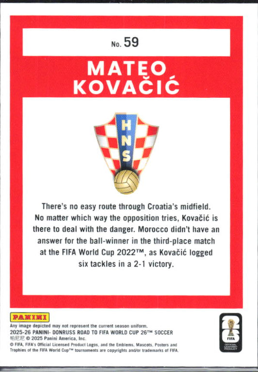 2025-26 Donruss Road to FIFA World Cup #59 Mateo Kovacic Optic