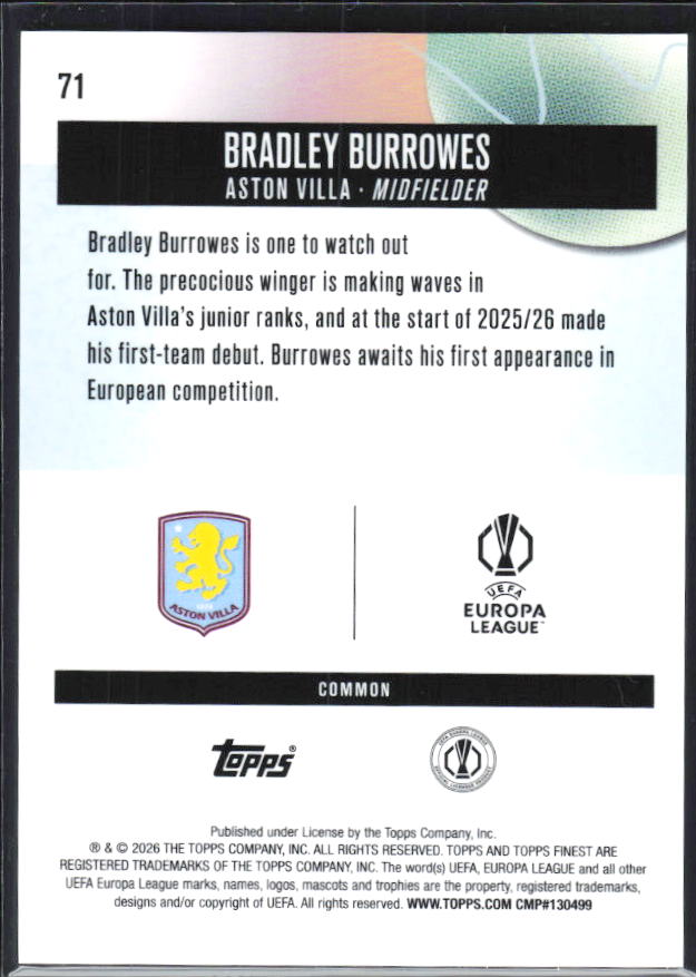 Bradley Burrowes – baksida