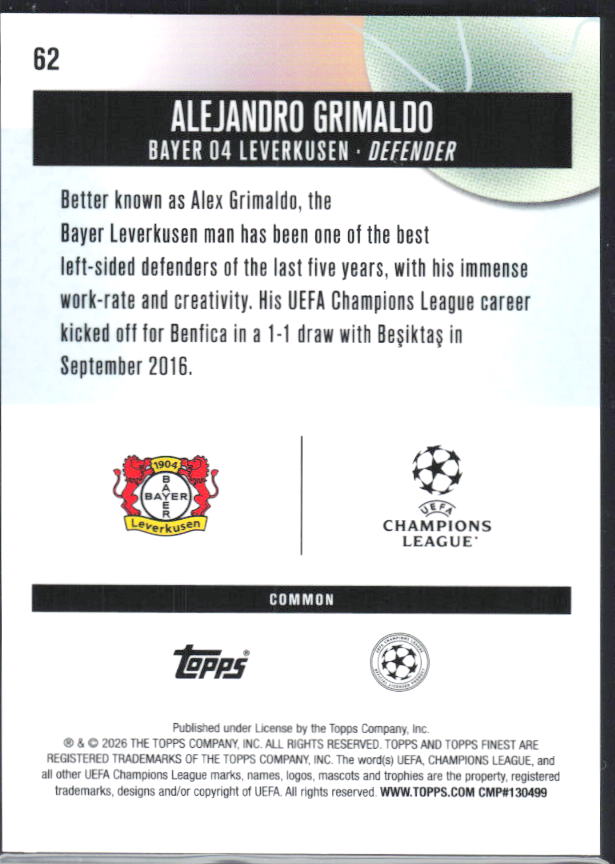 Alejandro Grimaldo – baksida