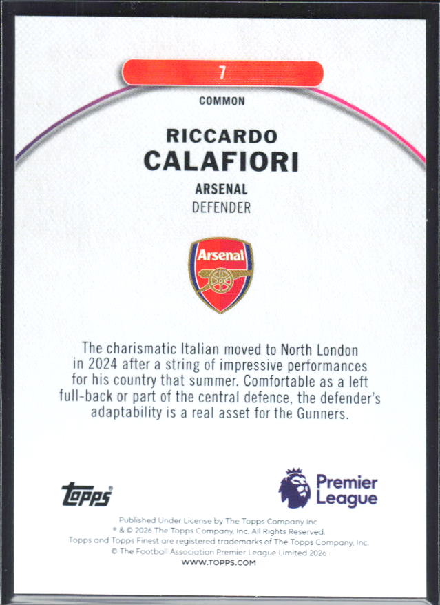 Riccardo Calafiori – baksida