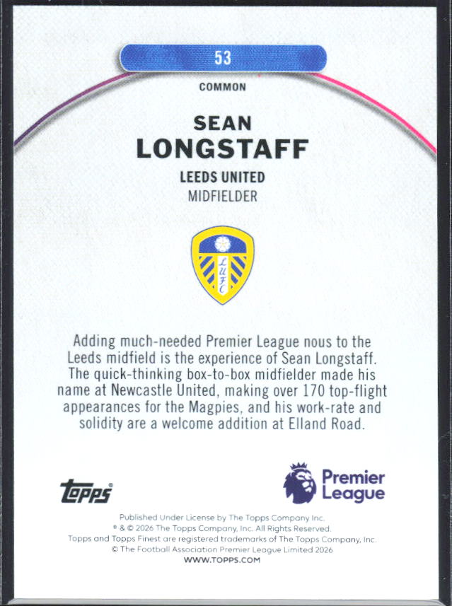 Sean Longstaff – baksida