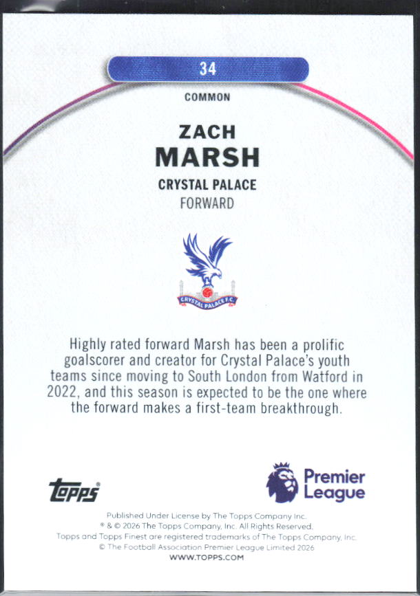 Zach Marsh – baksida
