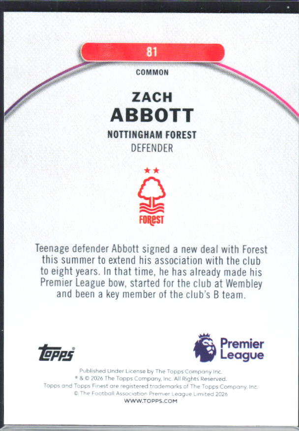 Zach Abbott – baksida