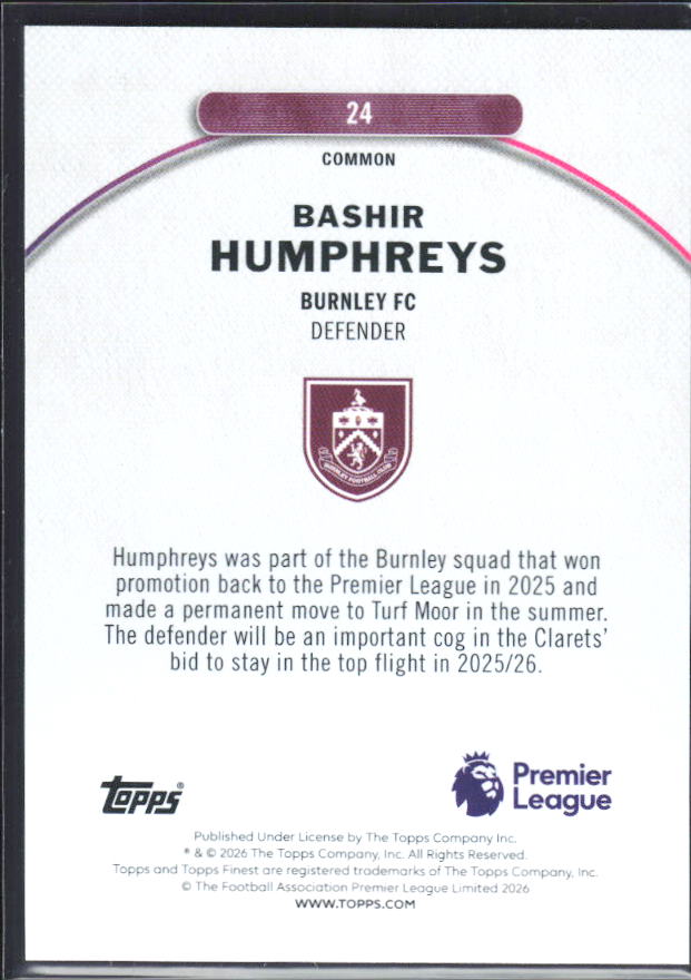Bashir Humphreys – baksida