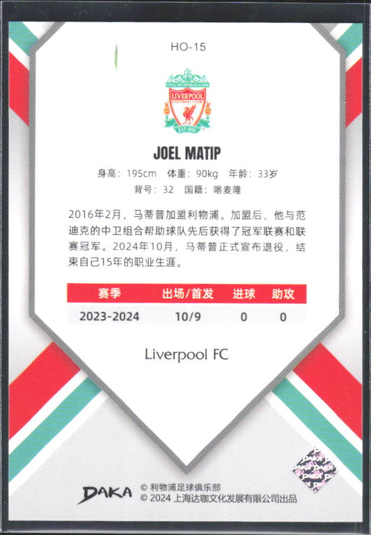 2024 DAKA Holocene Liverpool #HO-15 Joel Matip – baksida
