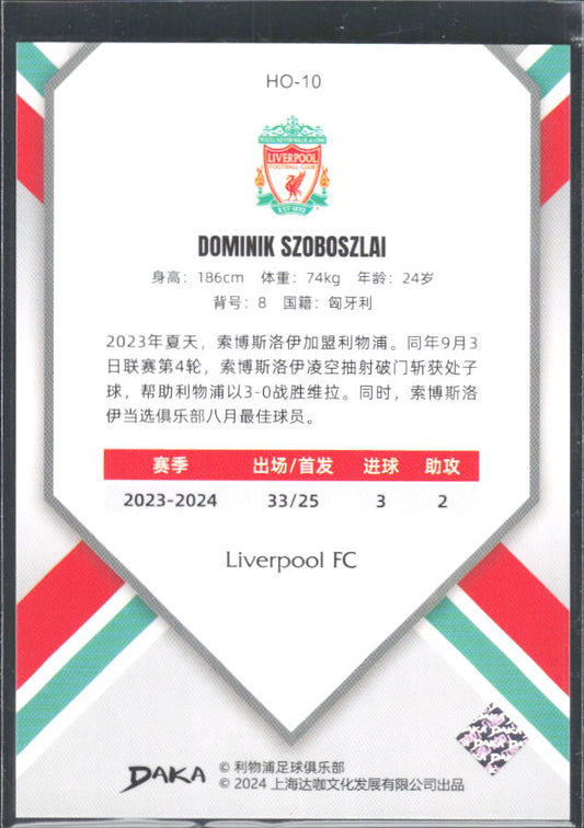 2024 DAKA Holocene Liverpool #HO-10 Dominik Szoboszlai – baksida