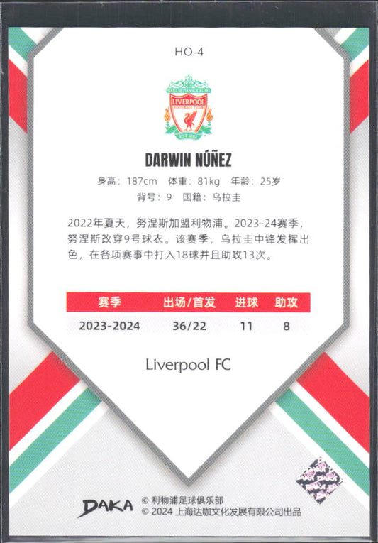2024 DAKA Holocene Liverpool #HO-4 Darwin Núñez – baksida