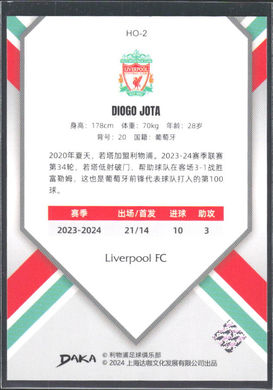 2024 DAKA Holocene Liverpool #HO-2 Diogo Jota – baksida