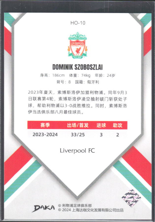 2024 DAKA Holocene Liverpool #HO-10 Dominik Szoboszlai – baksida