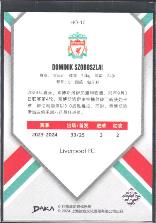 2024 DAKA Holocene Liverpool #HO-10 Dominik Szoboszlai – baksida