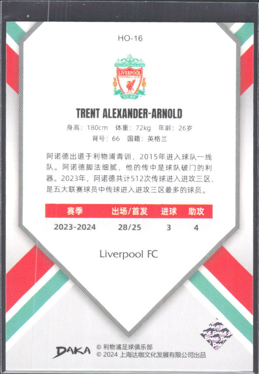 2024 DAKA Holocene Liverpool #HO-16 Trent Alexander-Arnold – baksida