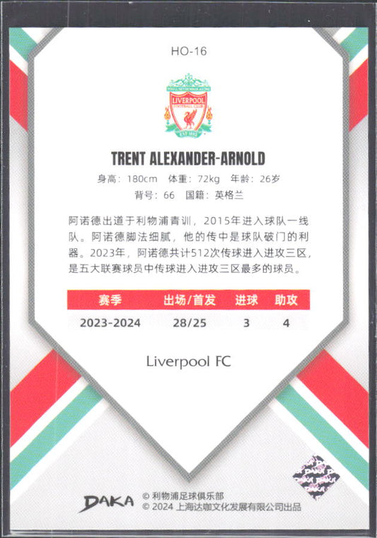 2024 DAKA Holocene Liverpool #HO-16 Trent Alexander-Arnold – baksida