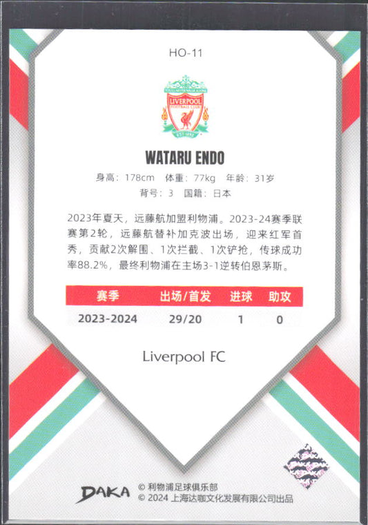 2024 DAKA Holocene Liverpool #HO-11 Wataru Endo – baksida
