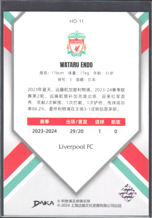 2024 DAKA Holocene Liverpool #HO-11 Wataru Endo – baksida