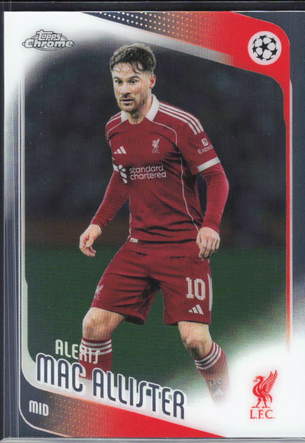 2025-26 Topps Chrome UEFA Club Competitions #67 Alexis Mac Allister – framsida