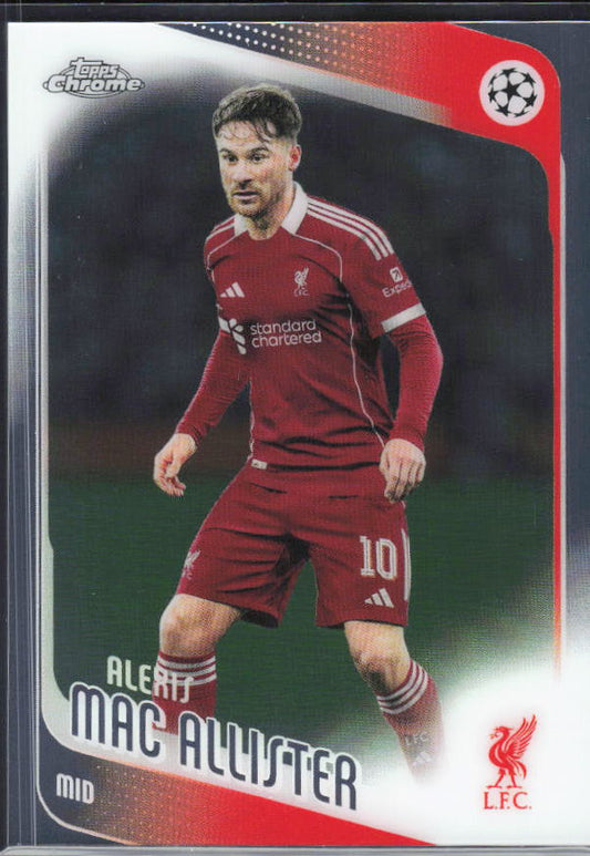 2025-26 Topps Chrome UEFA Club Competitions #67 Alexis Mac Allister – framsida