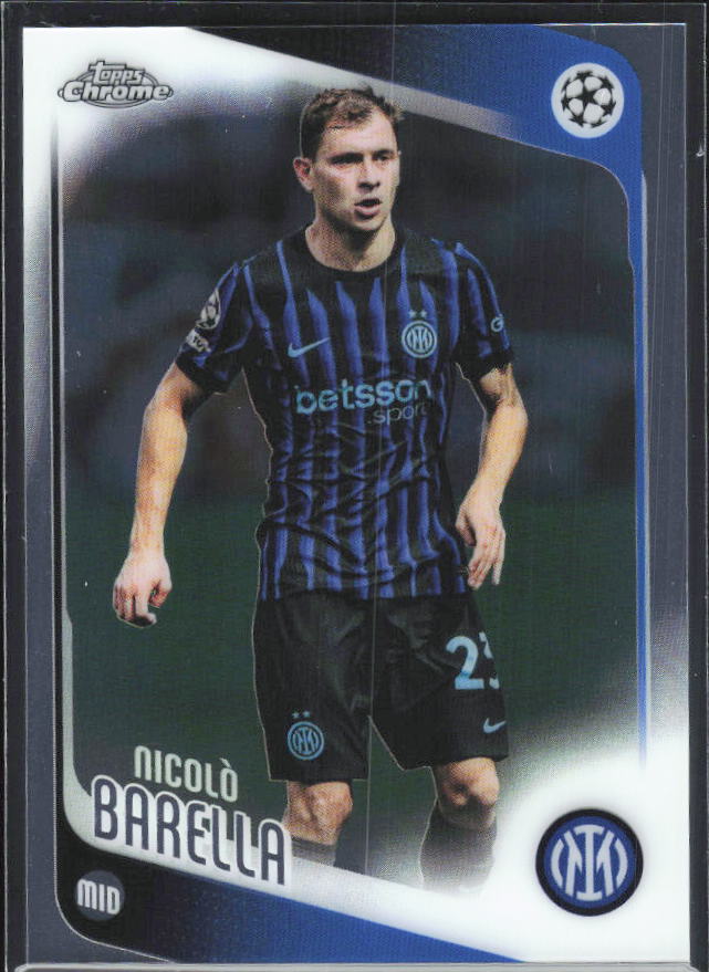 2025-26 Topps Chrome UEFA Club Competitions #108 Nicolò Barella – framsida