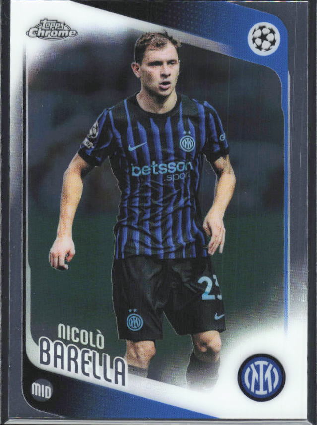 2025-26 Topps Chrome UEFA Club Competitions #108 Nicolò Barella – framsida