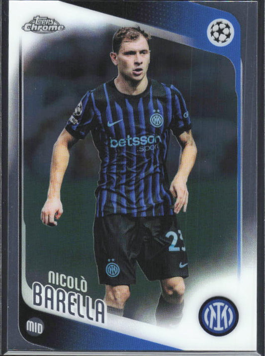 2025-26 Topps Chrome UEFA Club Competitions #108 Nicolò Barella – framsida
