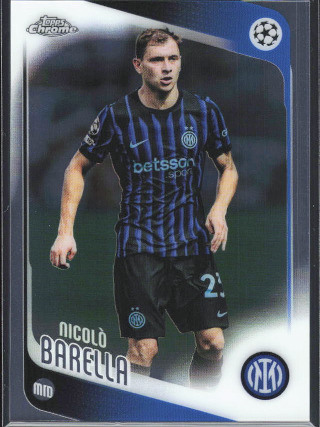 2025-26 Topps Chrome UEFA Club Competitions #108 Nicolò Barella – framsida