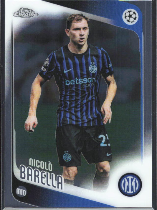 2025-26 Topps Chrome UEFA Club Competitions #108 Nicolò Barella – framsida