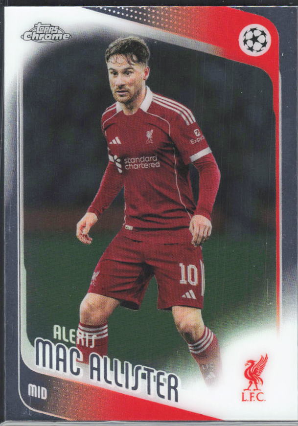 2025-26 Topps Chrome UEFA Club Competitions #67 Alexis Mac Allister – framsida