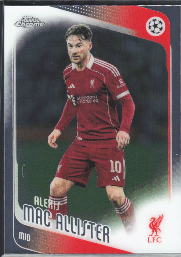 2025-26 Topps Chrome UEFA Club Competitions #67 Alexis Mac Allister – framsida