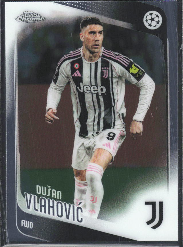 2025-26 Topps Chrome UEFA Club Competitions #175 Dušan Vlahović – framsida