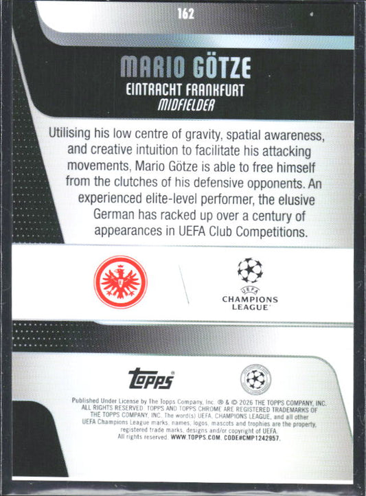 2025-26 Topps Chrome UEFA Club Competitions #162 Mario Götze – baksida