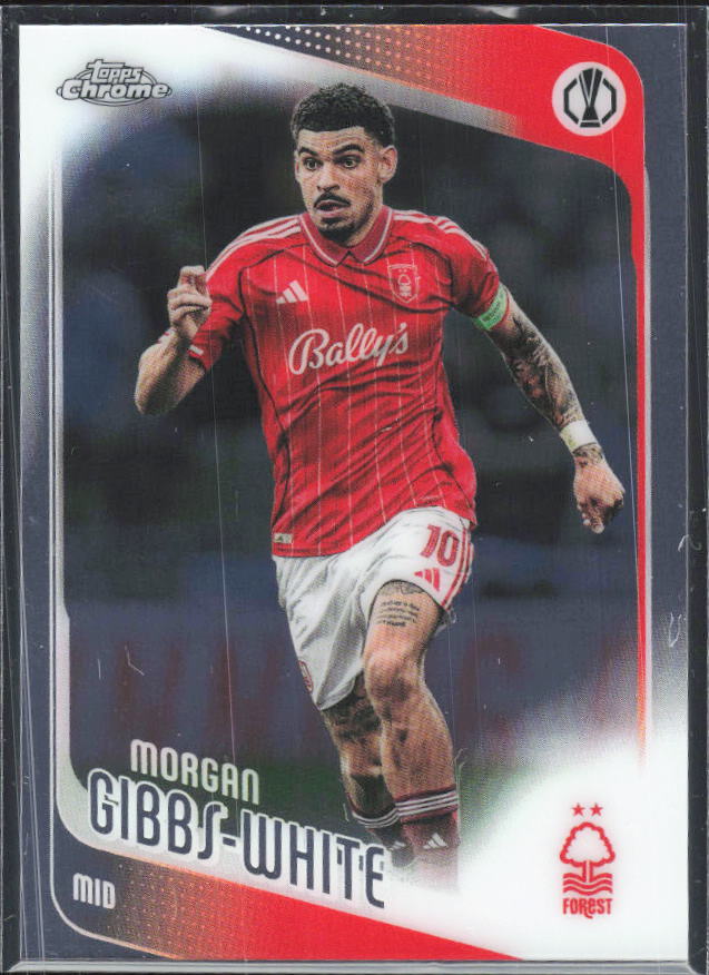 2025-26 Topps Chrome UEFA Club Competitions #53 Morgan Gibbs-White – framsida