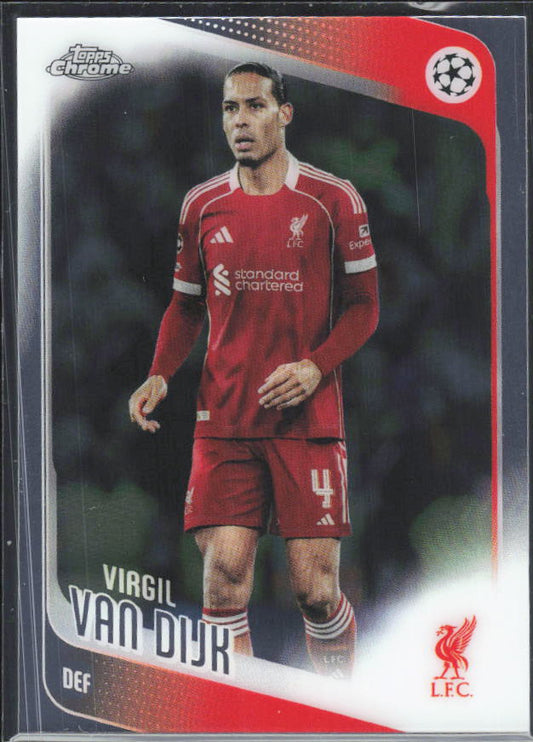 2025-26 Topps Chrome UEFA Club Competitions #79 Virgil van Dijk – framsida