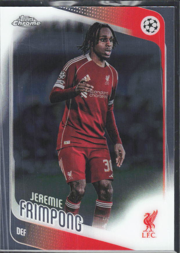 2025-26 Topps Chrome UEFA Club Competitions #6 Jeremie Frimpong – framsida