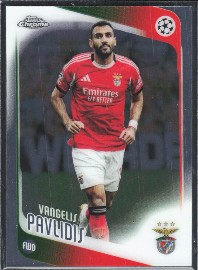 2025-26 Topps Chrome UEFA Club Competitions #34 Vangelis Pavlidis – framsida