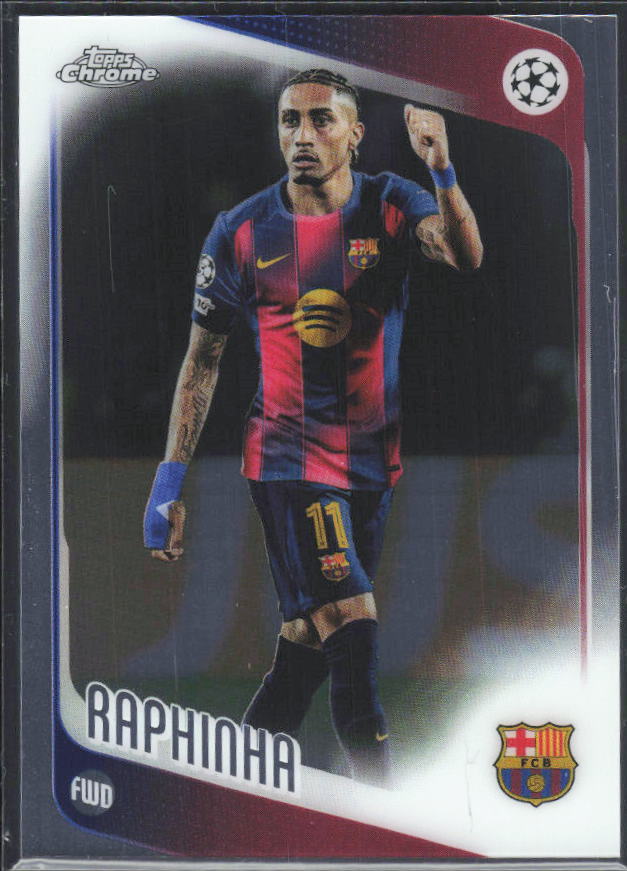 2025-26 Topps Chrome UEFA Club Competitions #97 Raphinha – framsida