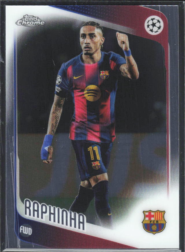 2025-26 Topps Chrome UEFA Club Competitions #97 Raphinha – framsida