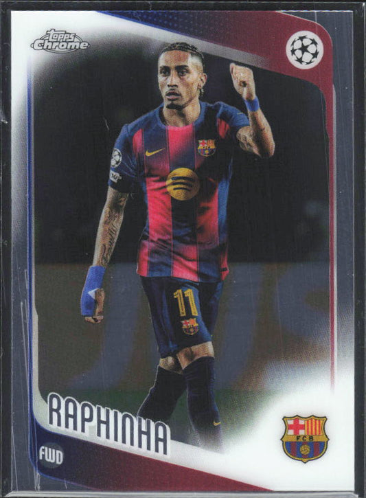 2025-26 Topps Chrome UEFA Club Competitions #97 Raphinha – framsida