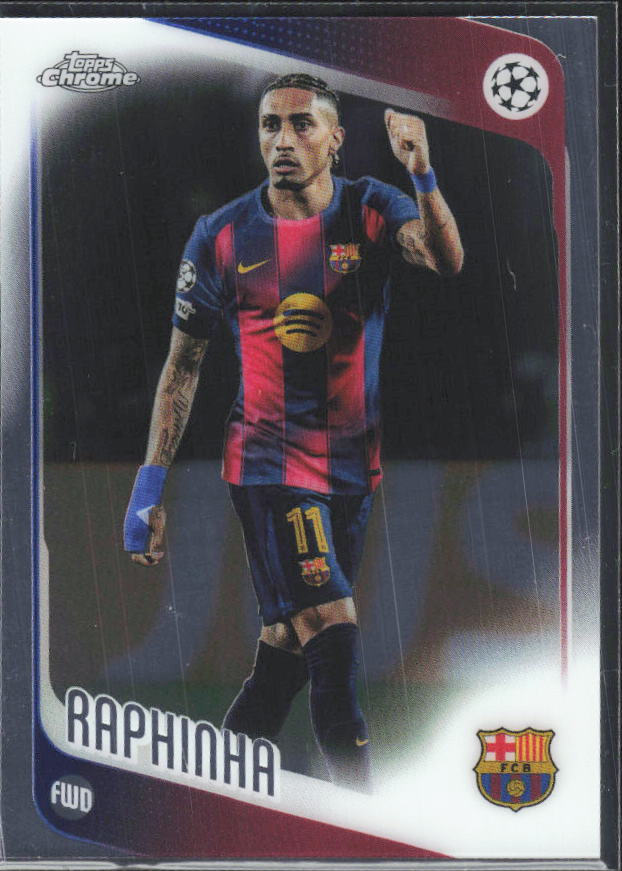 2025-26 Topps Chrome UEFA Club Competitions #97 Raphinha – framsida