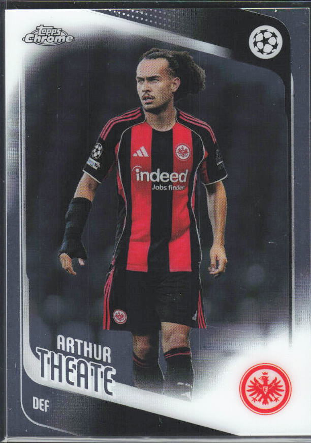 2025-26 Topps Chrome UEFA Club Competitions #119 Arthur Theate – framsida