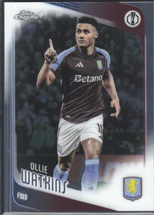 2025-26 Topps Chrome UEFA Club Competitions #124 Ollie Watkins – framsida