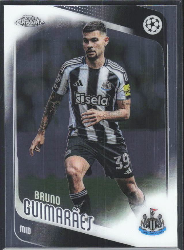 2025-26 Topps Chrome UEFA Club Competitions #117 Bruno Guimarães – framsida