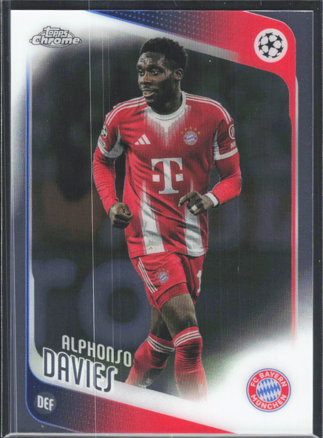 2025-26 Topps Chrome UEFA Club Competitions #90 Alphonso Davies – framsida