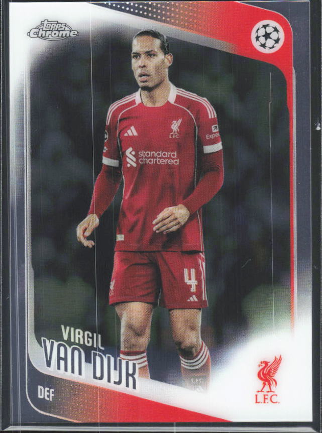 2025-26 Topps Chrome UEFA Club Competitions #79 Virgil van Dijk – framsida