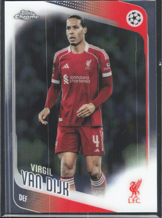 2025-26 Topps Chrome UEFA Club Competitions #79 Virgil van Dijk – framsida