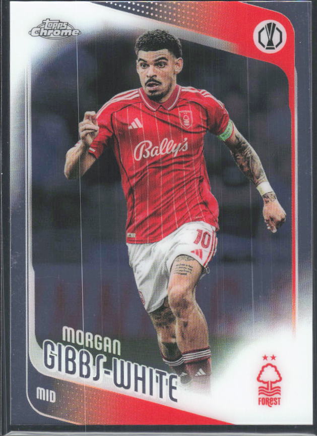 2025-26 Topps Chrome UEFA Club Competitions #53 Morgan Gibbs-White – framsida