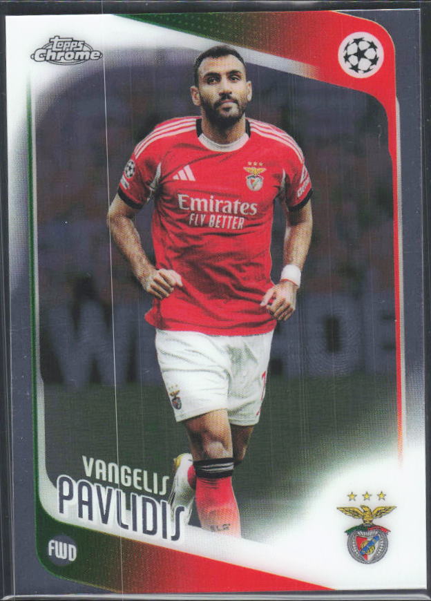 2025-26 Topps Chrome UEFA Club Competitions #34 Vangelis Pavlidis – framsida