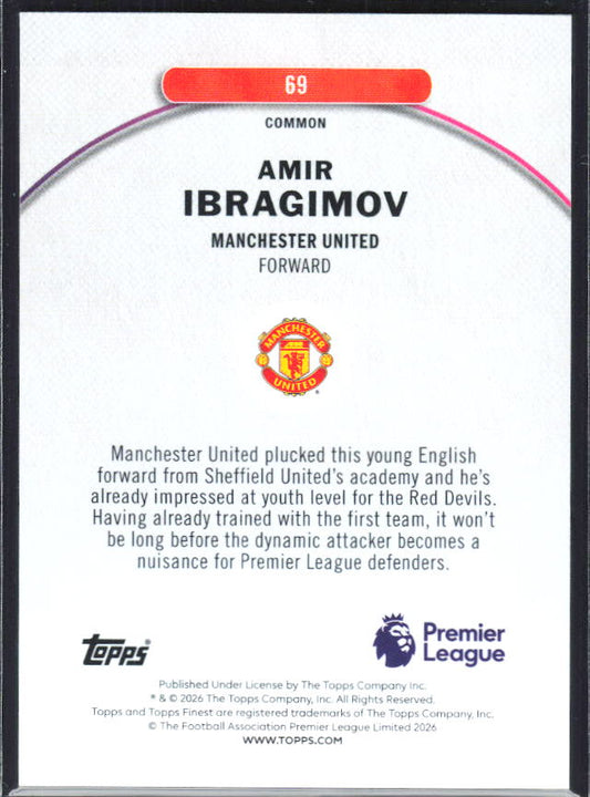 2025-26 Topps Finest Premier League #69 Amir Ibragimov – baksida