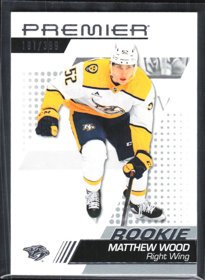 2025-26 Upper Deck Premier Matthew Wood #112 Rookie 181/399 – framsida